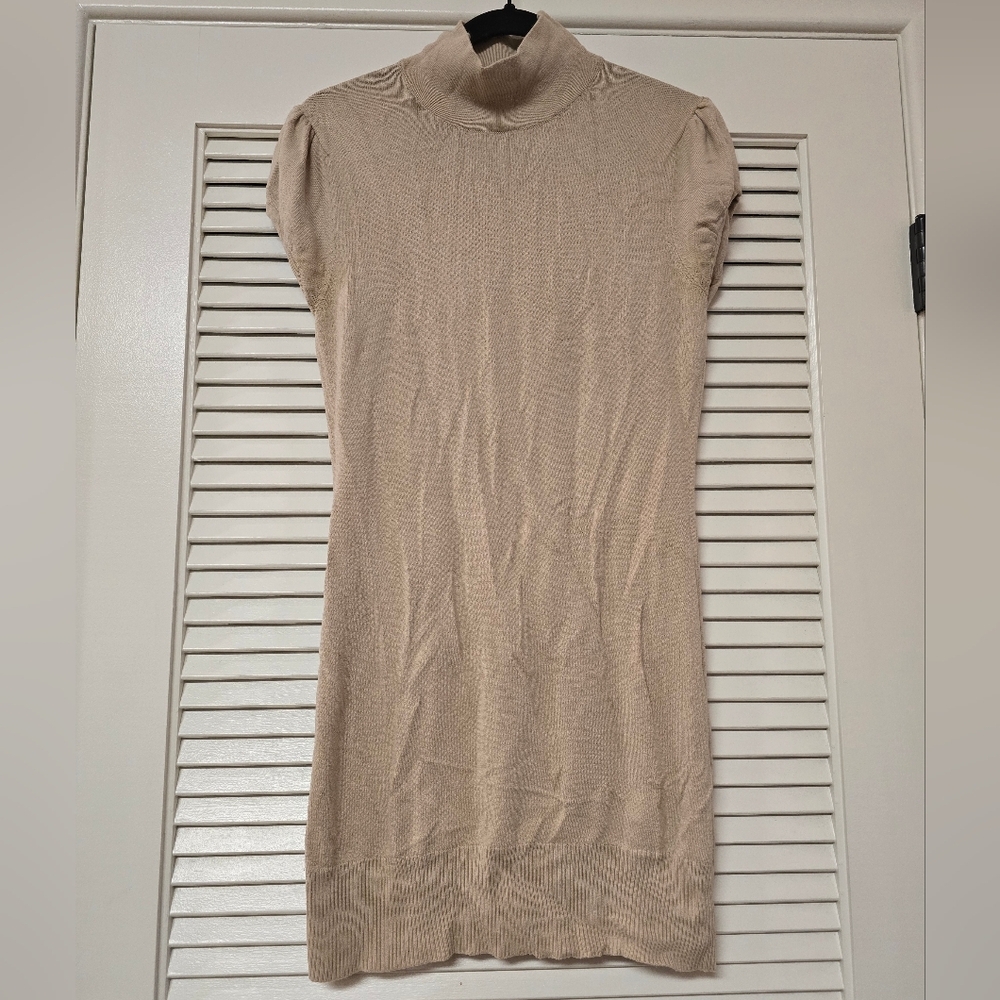 Glimmer By J.J. Basics - Short-Sleeve Knit High-Neck Classic Dress